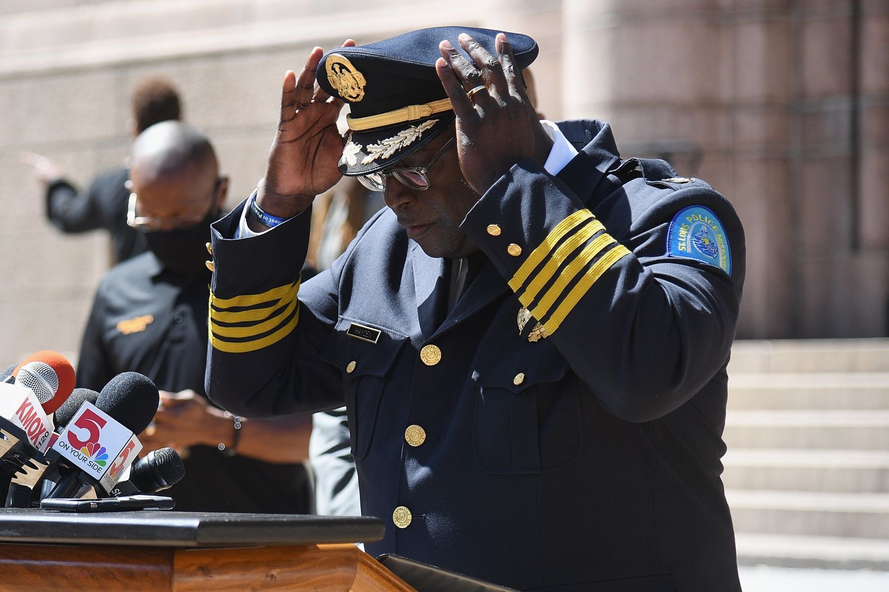 St. Louis City Police Chief John Hayden announces his plan to retire.